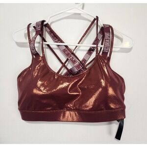 Victoria's Secret Women's Strappy Sport Sparkly Bra Size L